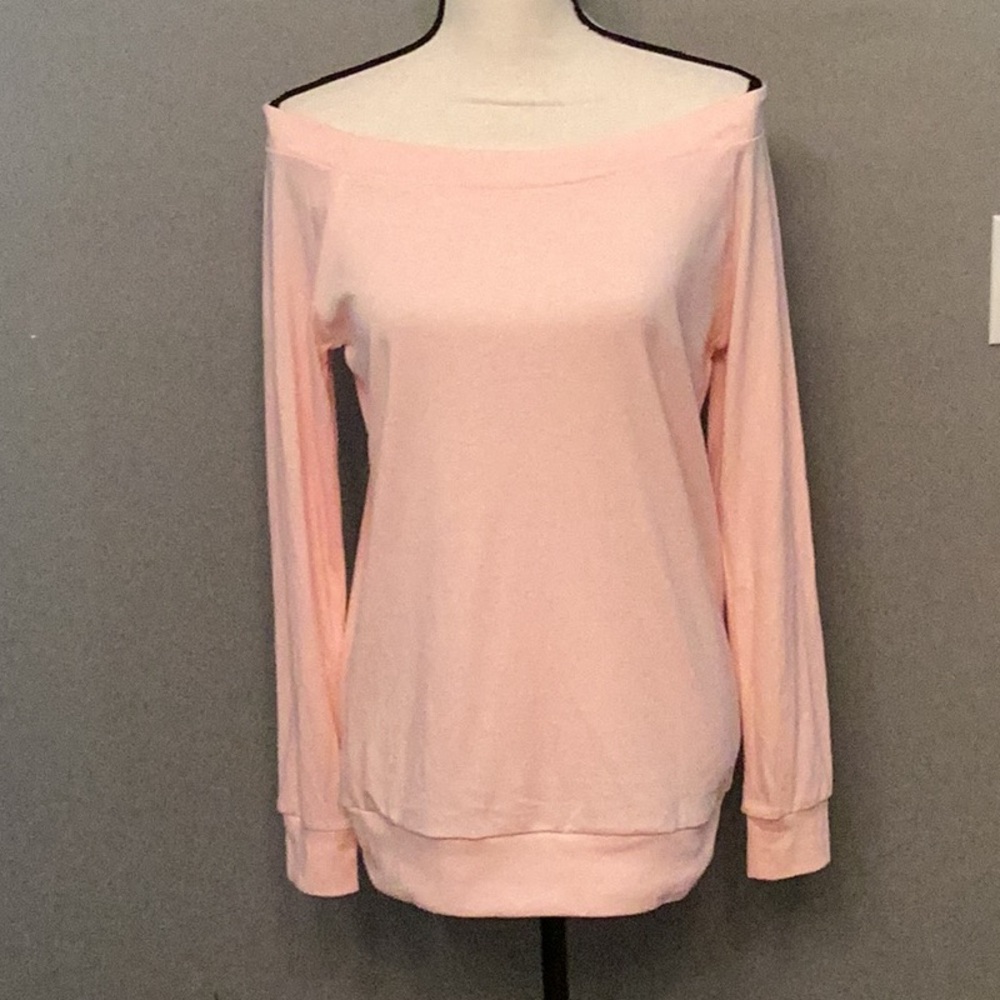 Women’s Small Hiyiyenzi Chic Off-Shoulder Light Pink Sweater NWT